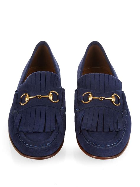 gucci loafers light blue|gucci fringe loafer.